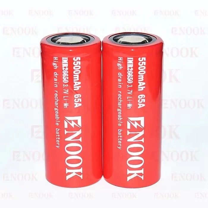 5500mAh 3.7V लिथियम आयन 26650 बैटरी रिचार्जेबल 18650 फ्लैट टॉप हाई ड्रेन बैटरी