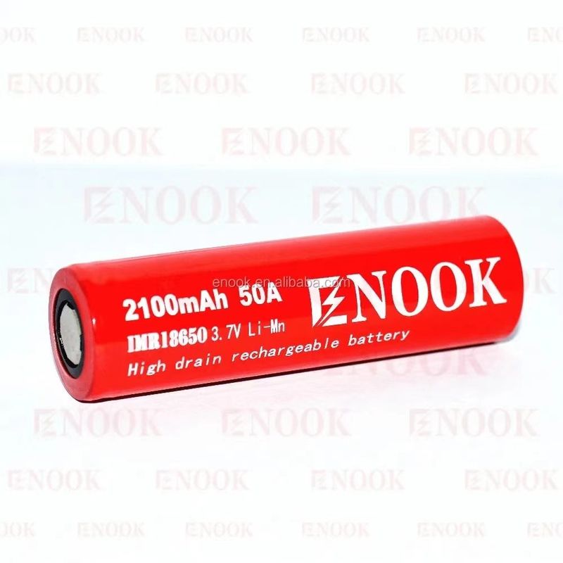 पोर्टेबल 18650 हाई ड्रेन ली आयन बैटरी 2100mAh 3.7V मैक्स 50A फ्लैट टॉप के साथ