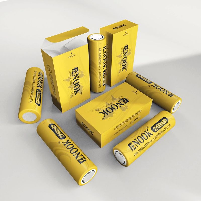 डबलपॉव थोक मूल्य 18650 3.7V 2200mah रिचार्जेबल बैटरी सेल 40A 3.7V mod 18650 पीली लिथियम आयन बैटरी