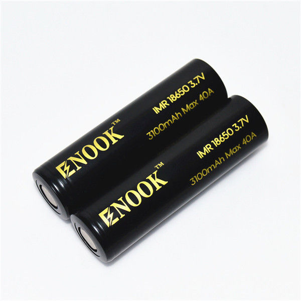 3100mAh 3.7V 18650 बटन टॉप ली आयन बैटरी 40A हाई ड्रेन रिचार्जेबल बैटरी