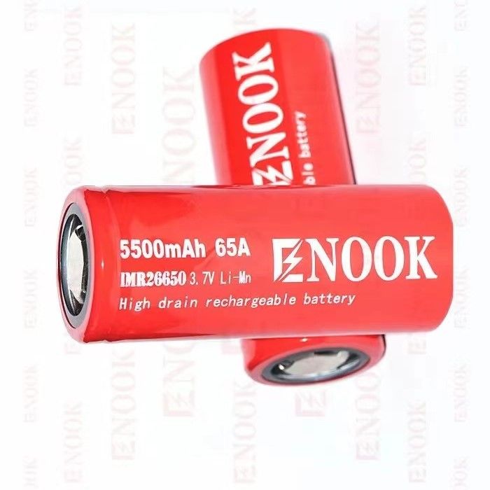 बेस्ट सेलिंग Enook 26650 सेल लिथियम आयन 5500mAh 65A उच्च निकासी 3.7V रिचार्जेबल बैटरी फ्लैट टॉप बैटरी