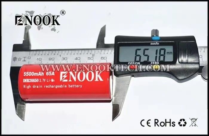 बेस्ट सेलिंग Enook 26650 सेल लिथियम आयन 5500mAh 65A उच्च निकासी 3.7V रिचार्जेबल बैटरी फ्लैट टॉप बैटरी