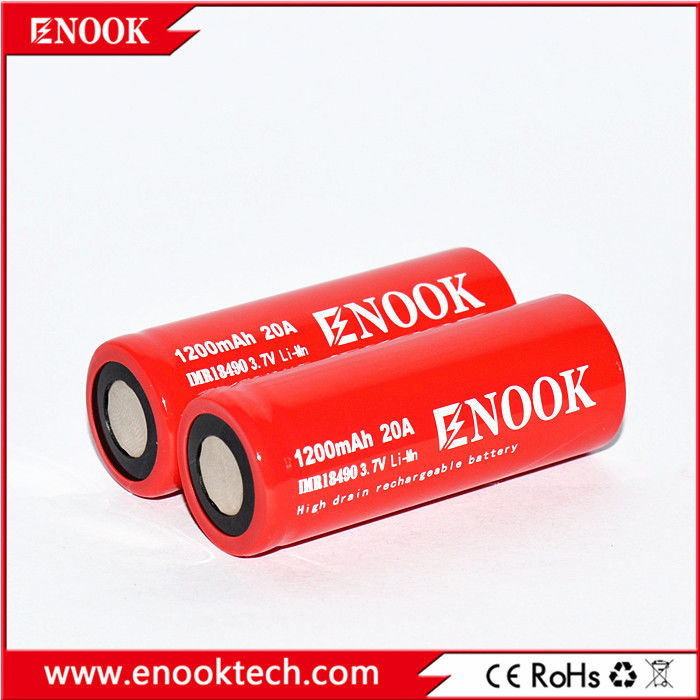 18490 सिलेंडर लिथियम आयन बैटरी सेल 1200mAh 3.7V 20A इलेक्ट्रिक साइकिल के लिए