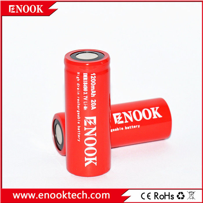 18490 1200mAh 20A 3.7V इलेक्ट्रिक बाइक रिचार्जेबल बैटरी सेल फ्लैट टॉप प्रकार