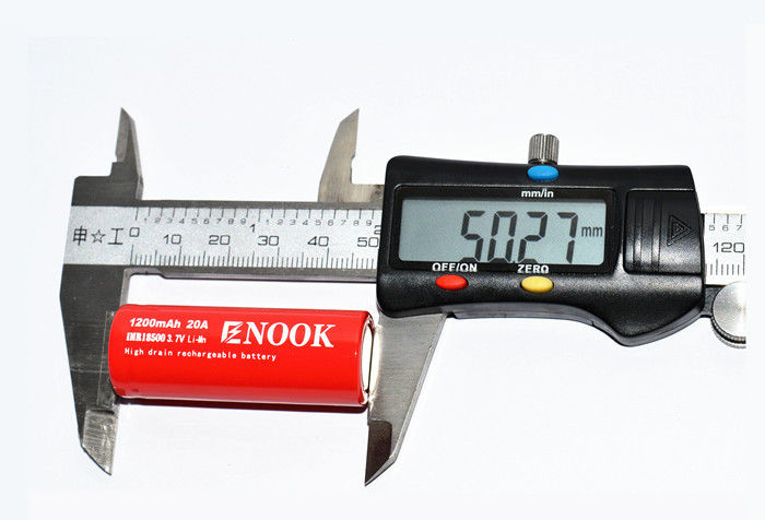 Enook 1200mAh 20A लिथियम आयन बैटरी सेल 3.7V 18500 रिचार्जेबल ली आयन बैटरी