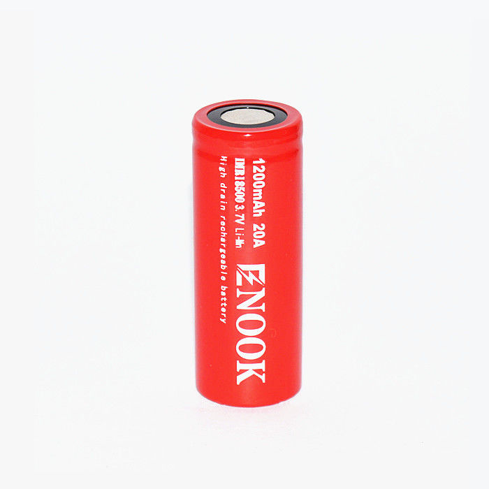 Enook 1200mAh 20A लिथियम आयन बैटरी सेल 3.7V 18500 रिचार्जेबल ली आयन बैटरी