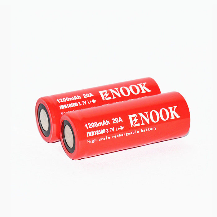 Enook 1200mAh 20A लिथियम आयन बैटरी सेल 3.7V 18500 रिचार्जेबल ली आयन बैटरी