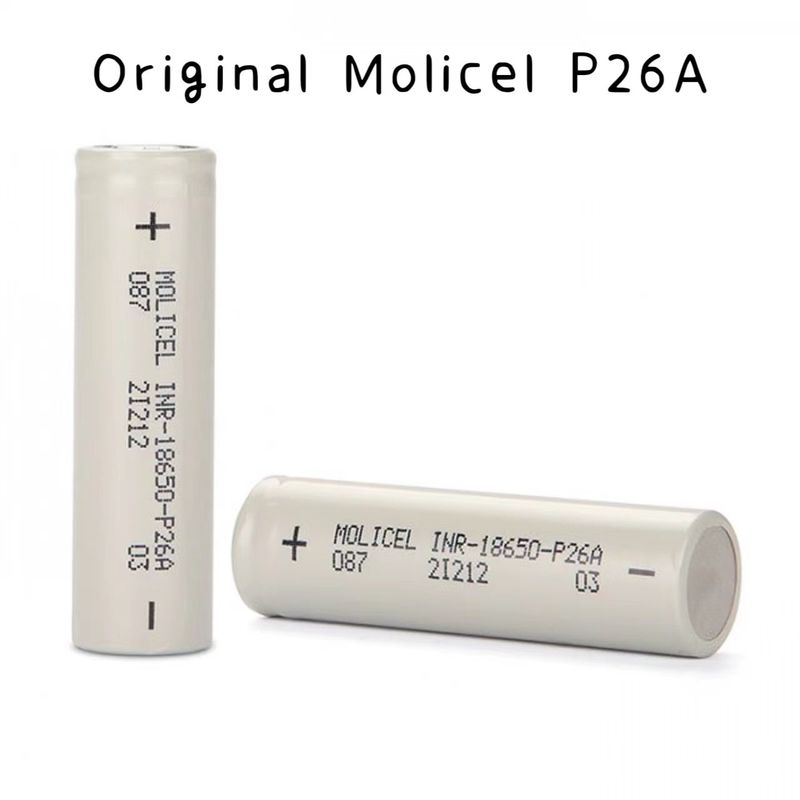 मोलिकेल पी26ए 18650 बैटरी सेल लिथियम आयन 35 ए 3.7 वी रिचार्जेबल बैटरी 2600mah