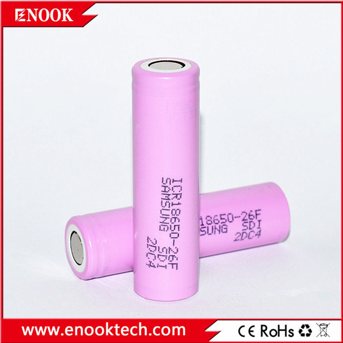 ICR18650 2200 mAh सैमसंग-26F 3.7V उच्च डिस्चार्ज दर के साथ रिचार्जेबल लिथियम आयन बैटरी