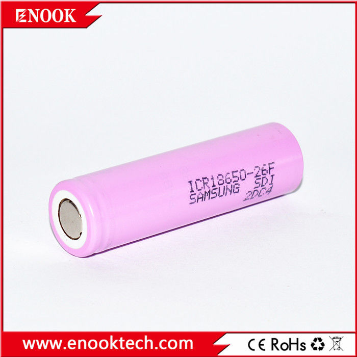 ICR18650 2200 mAh सैमसंग-26F 3.7V उच्च डिस्चार्ज दर के साथ रिचार्जेबल लिथियम आयन बैटरी