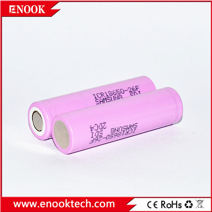 ICR18650 2200 mAh सैमसंग-26F 3.7V उच्च डिस्चार्ज दर के साथ रिचार्जेबल लिथियम आयन बैटरी