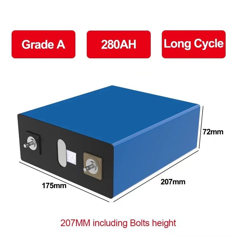 मोनोमर लिथियम आयन डीप साइकल बैटरी ग्रेड ए 300Ah 3.2V प्रिज्माटिक एलएफपी सेल