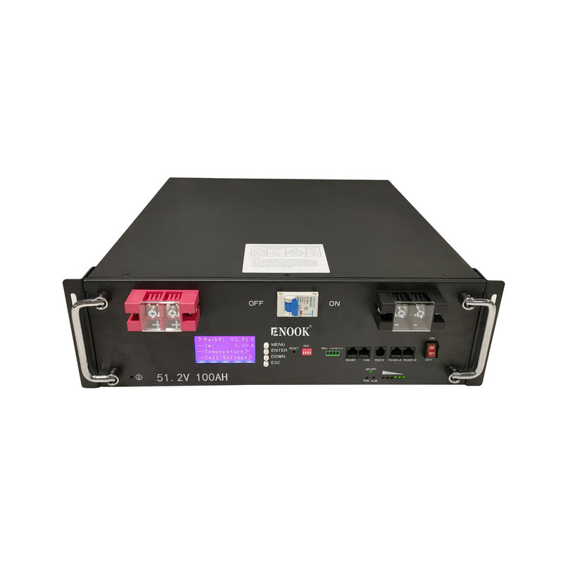 Enook लिथियम बैटरी 51.2V 100ah 200ah LiFePO4 सर्वर रैक बैटरी घर बैटरी भंडारण प्रणाली के लिए एलसीडी डिस्प्ले के साथ