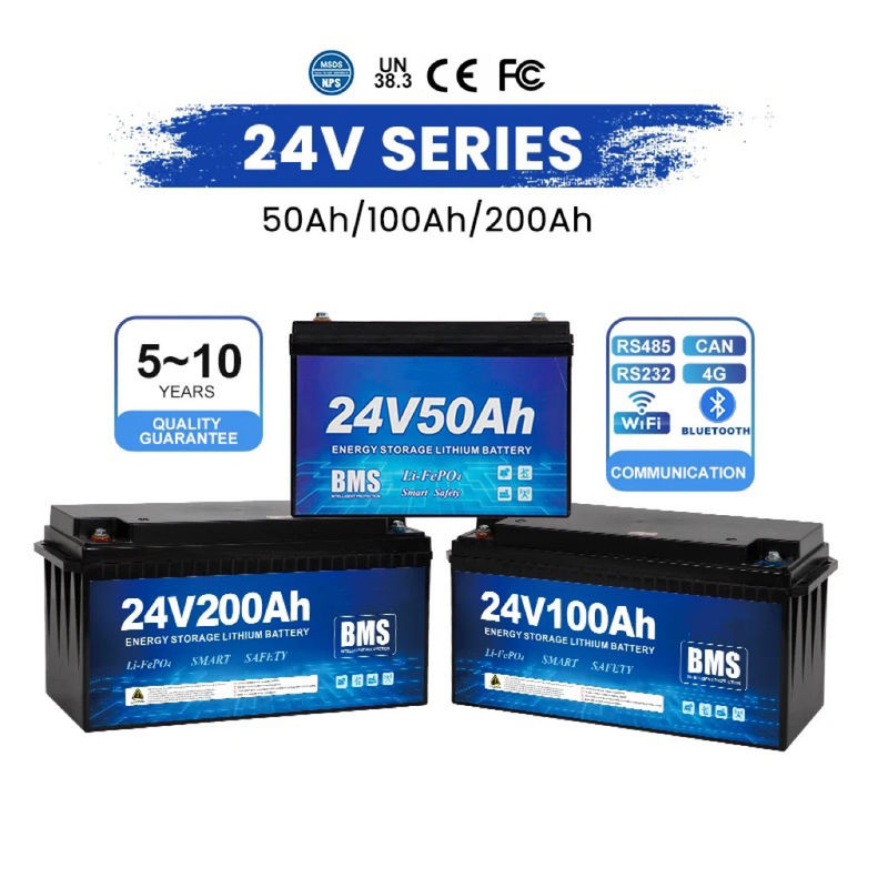 12V 24V 48V Lifepo4 बैटरी पैक 120A डिस्चार्ज करंट के साथ लिथियम आयरन फॉस्फेट बैटरी