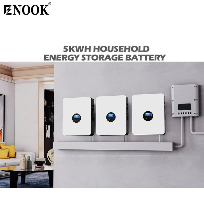 5.12kWh स्मार्ट होम एनर्जी स्टोरेज बैटरी ऑफ ग्रिड हाइब्रिड सोलर इन्वर्टर पर