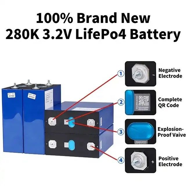 3.2V 100Ah 105Ah 200Ah 320Ah 280Ah लाइफपो4 बैटरी लिथियम आयन सेल पीवी/होम एनर्जी स्टोरेज सिस्टम के लिए