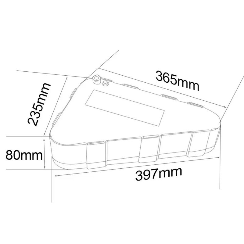 48V 52V 60V 72V 20ah 30ah 40ah 45ah ब्रांड 18650 कोशिकाओं के साथ त्रिकोण ईबाइक बैटरी
