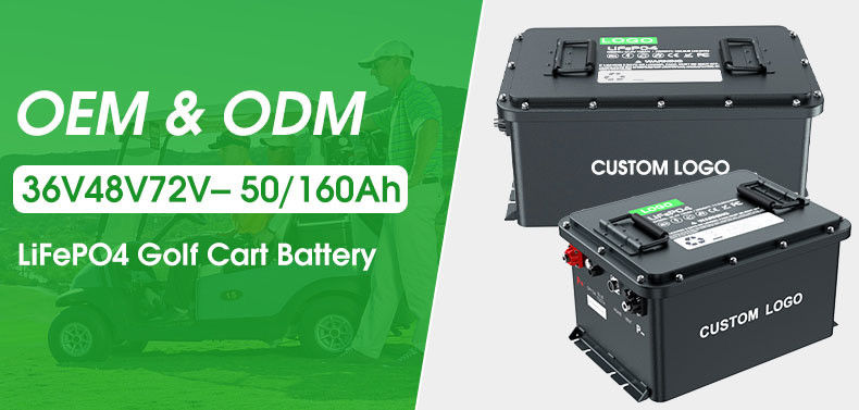 58.4V 100ah 105ah 200ah गोल्फ कार्ट LiFePO4 लिथियम आयन इलेक्ट्रिक बैटरी पैक 51.2V डीप साइकल IP64